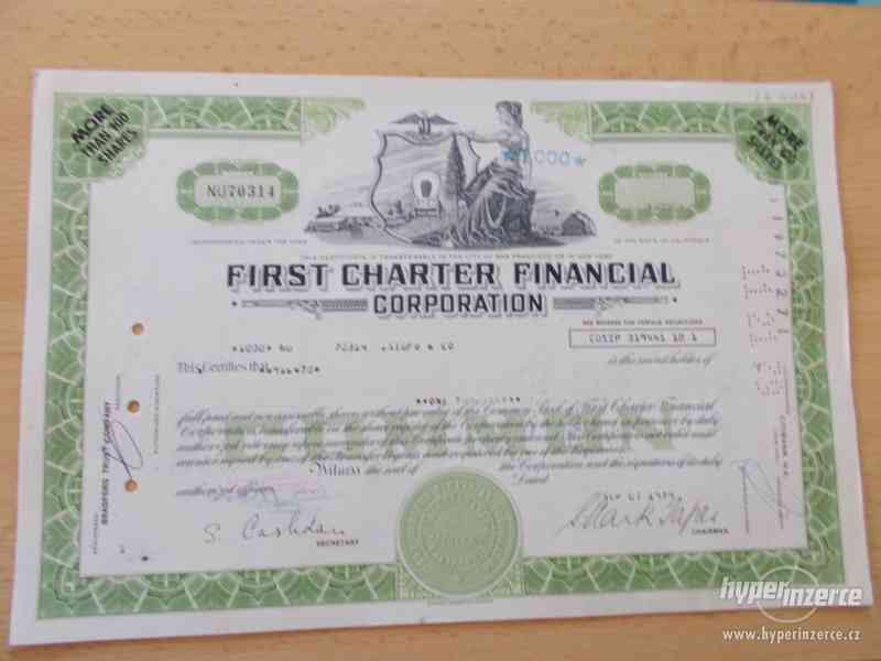 FIRST CHARTER FINANCIAL - staré akcie USA - foto 1