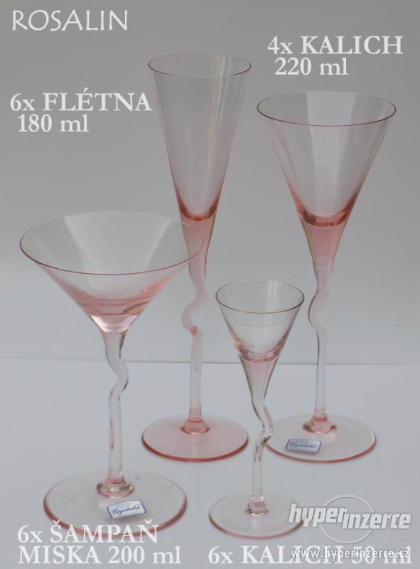 Luxusní skleničky z růžového skla - foto 1
