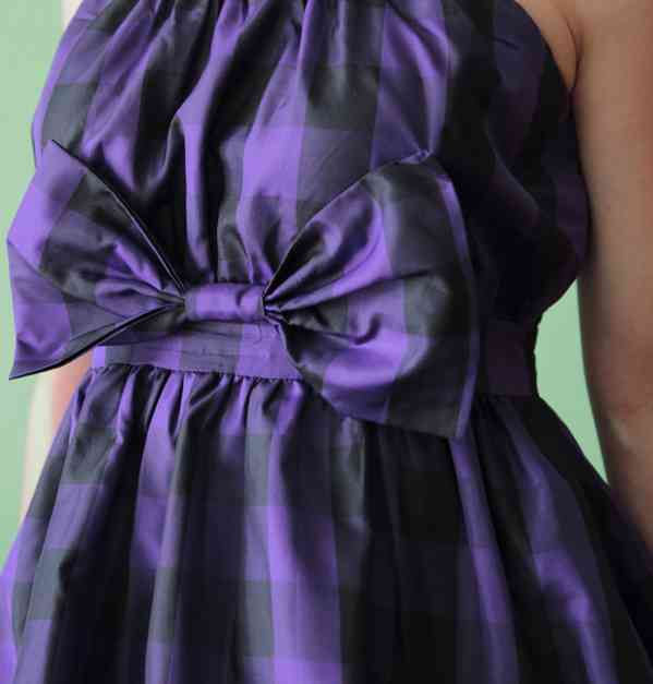Fialové balónové šaty s mašlí Lindex . dívčí nebo XXS - foto 5