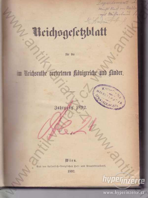 Reichsgelekblatt für Defferreich 1892 - foto 1