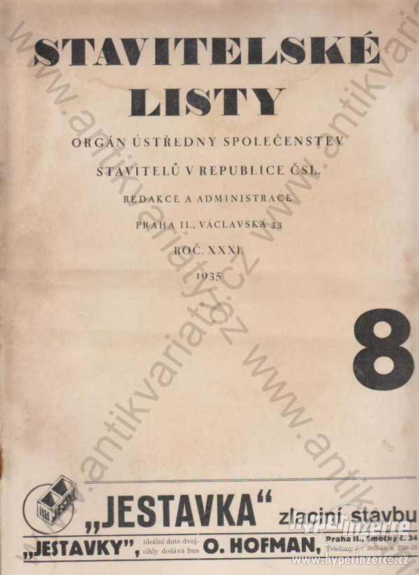 Stavitelské listy Ročník 31, č. 8-24 1935 - foto 1