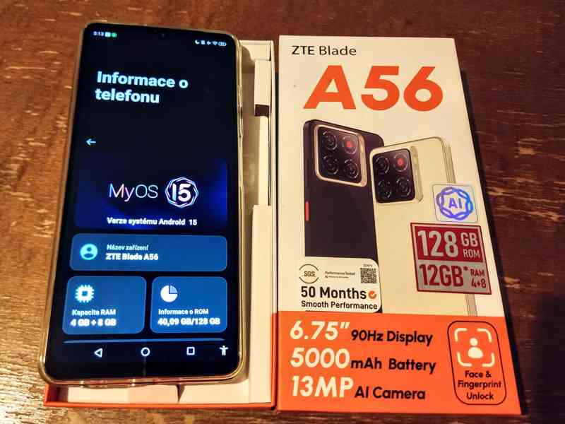 ZTE Blade A56, nový, v záruce ještě 19 měsíců +2 kryty - foto 2