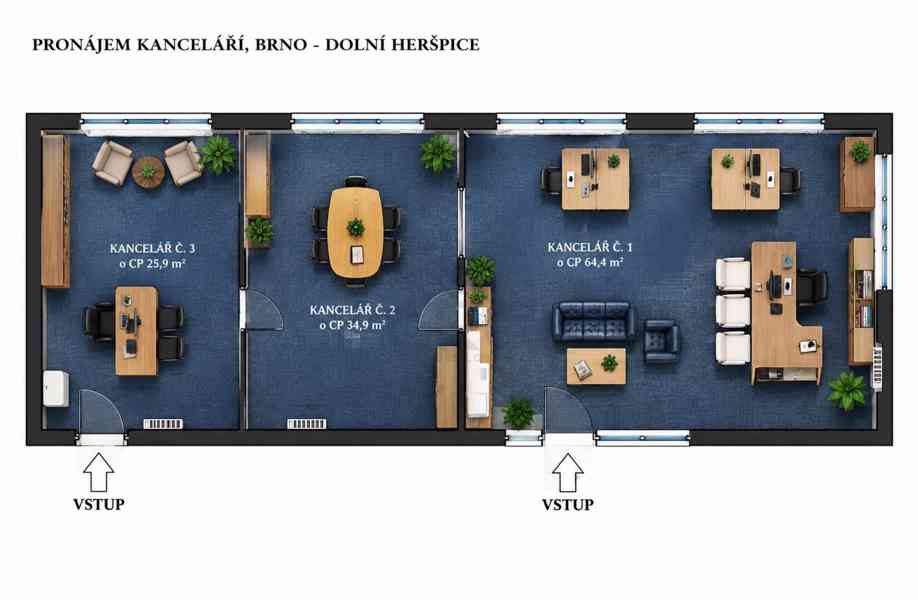 PRONÁJEM KANCELÁŘSKÝCH PROSTOR, BRNO – DOLNÍ HERŠPICE  - foto 15