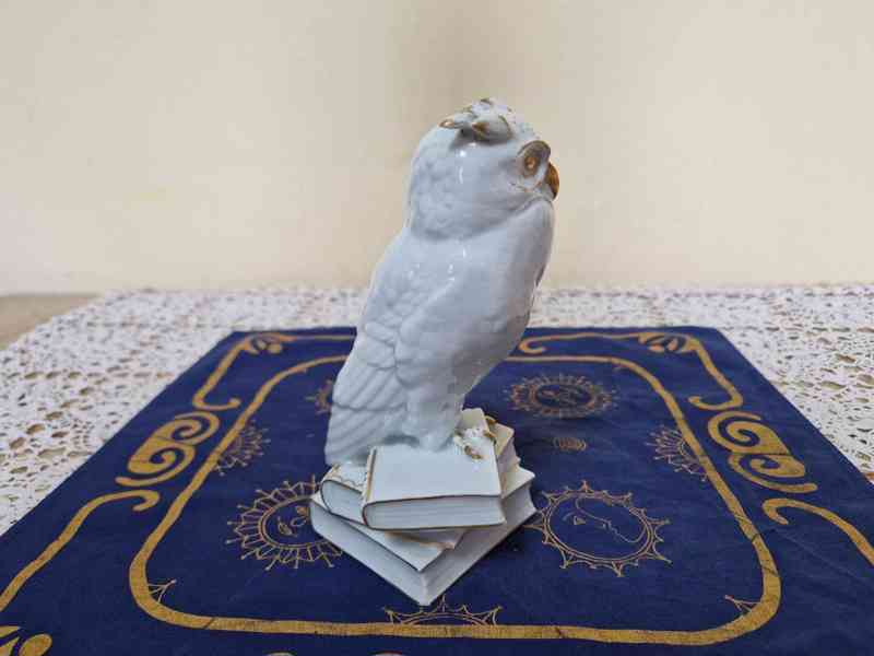 Bílá stylová porcelánová soška Sova - foto 5
