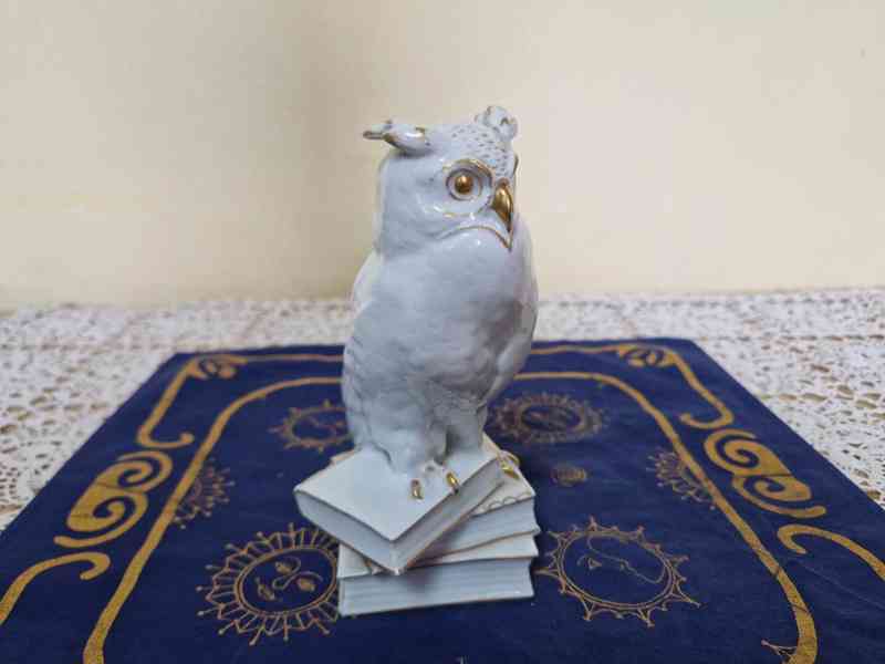 Bílá stylová porcelánová soška Sova - foto 6