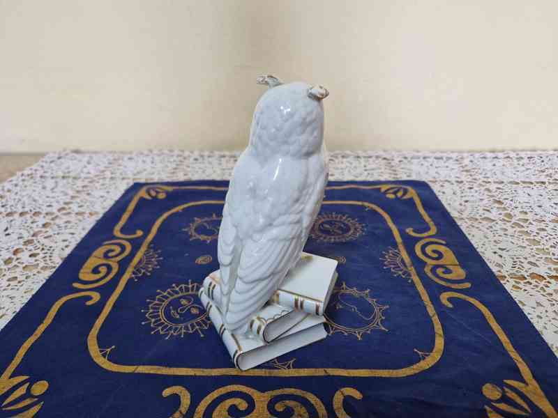 Bílá stylová porcelánová soška Sova - foto 4
