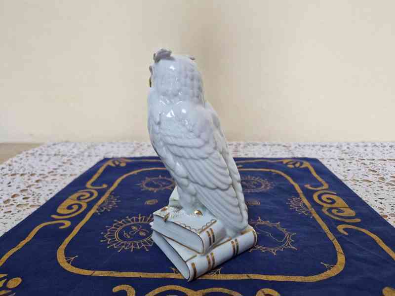 Bílá stylová porcelánová soška Sova - foto 3
