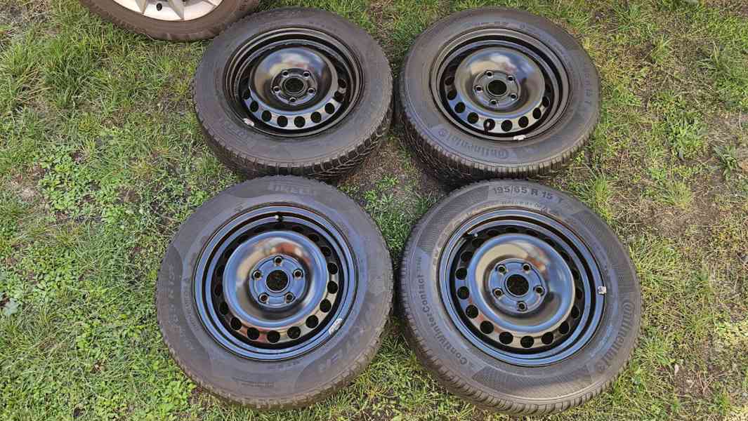 Škoda Octavia zimní pneumatiky 195/65 R15 disky 6Jx15 5x112  - foto 1