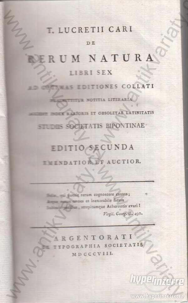 Titi Lucreti Cari De Rerum Natura Libri Sex - foto 1