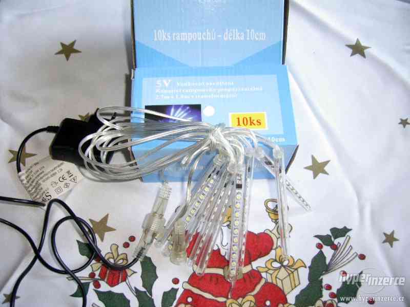 Vánoční osvětlení rampouchy10ks bílé nebo modré - foto 1