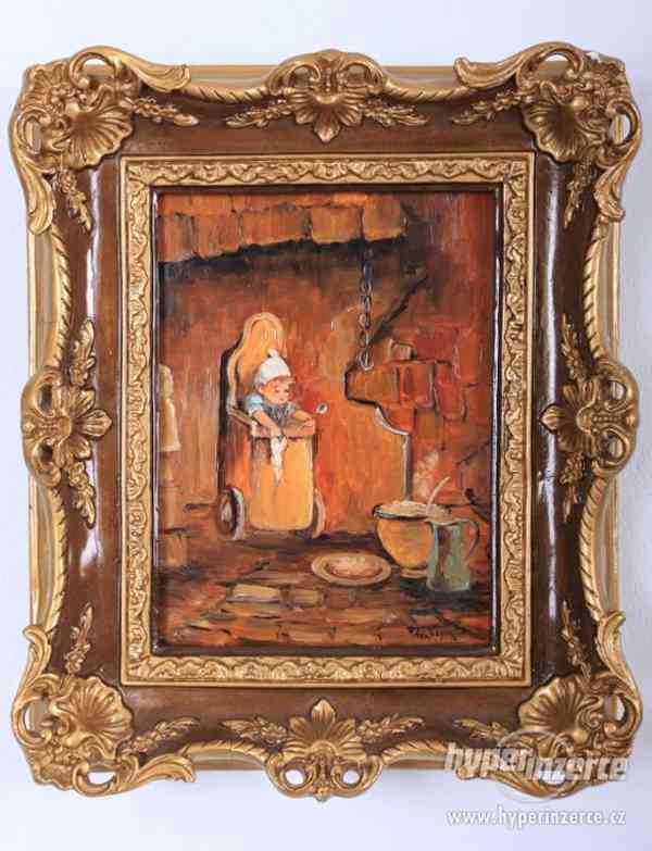 P Van Pioyen. Olej na dřevu. 35 x 30 cm - foto 1