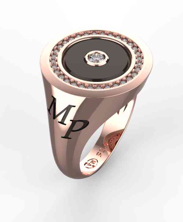 Luxusní pánský zlatý prsten s onyxem - foto 2
