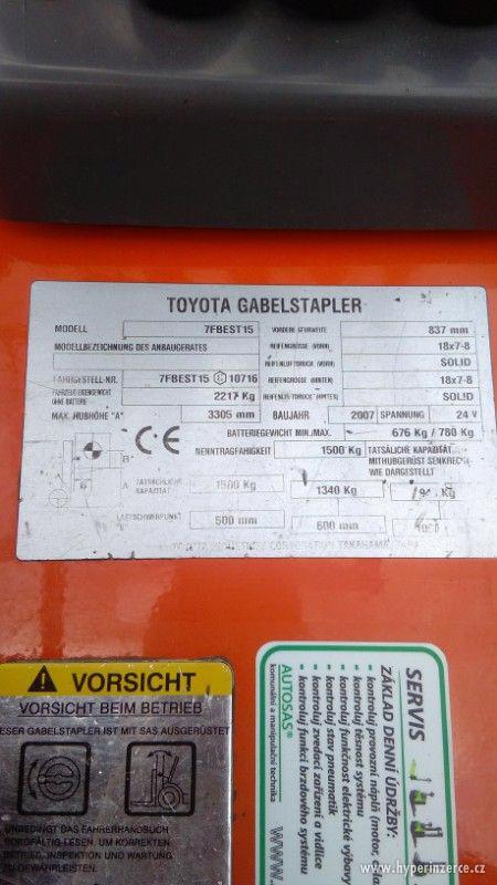 Prodáme VZV Toyota 7FBEST 15 - foto 6
