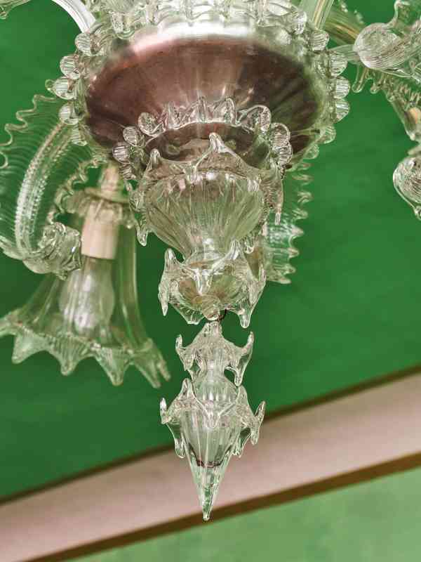 Benátský křišťálový lustr ze štípaného skla – Murano, Itálie - foto 6