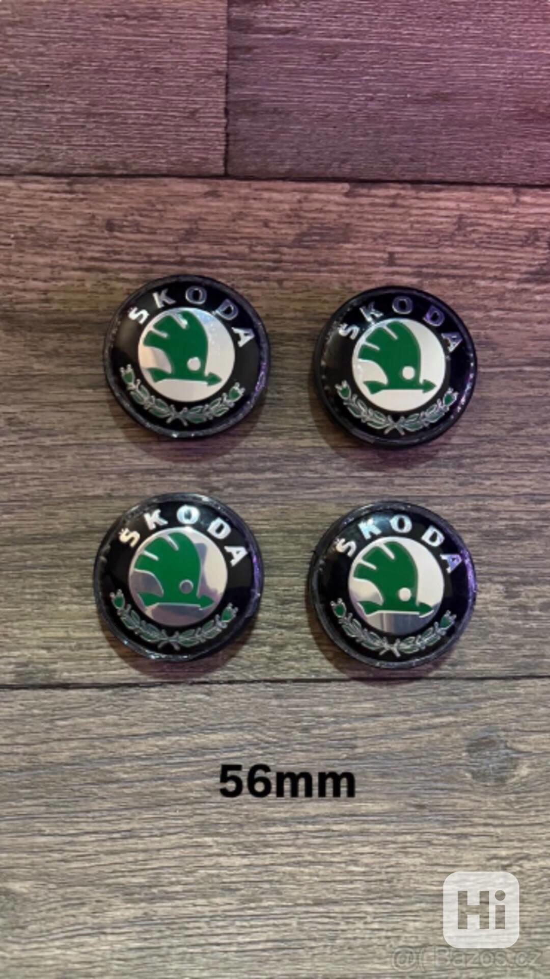 Originální středové krytky logo/znak ŠKODA - foto 1