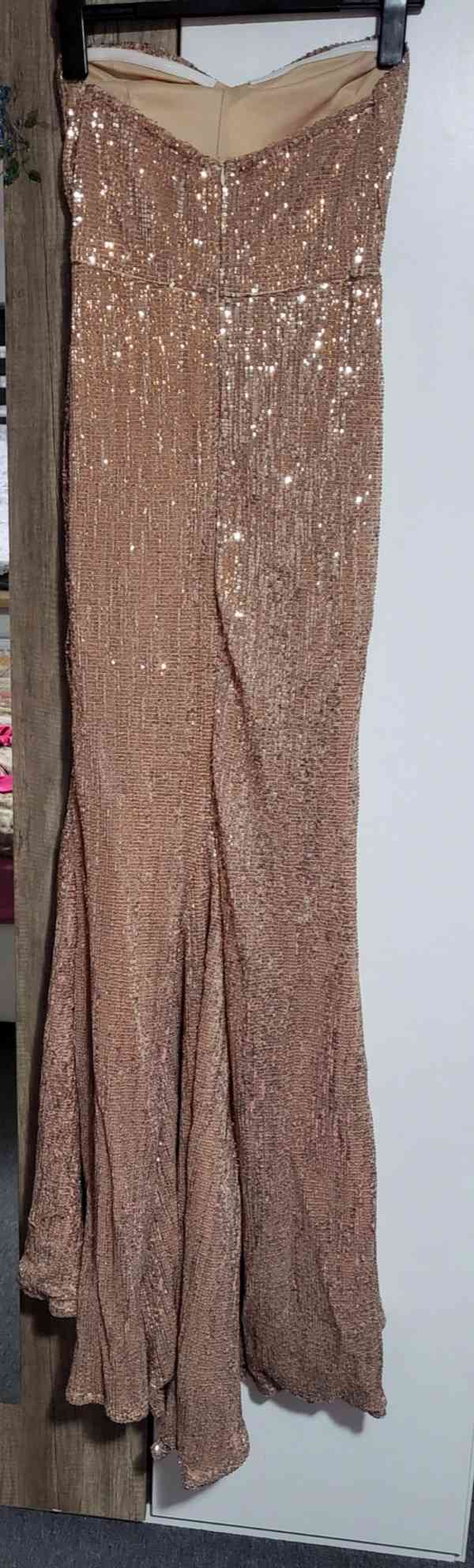 Šaty plesové růžovo zlaté - foto 5