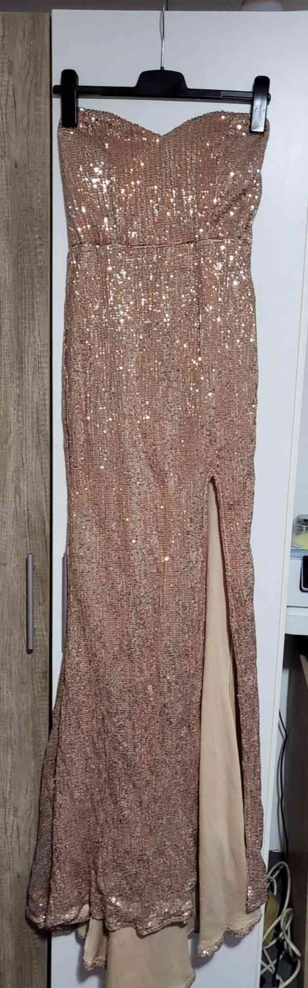 Šaty plesové růžovo zlaté - foto 3