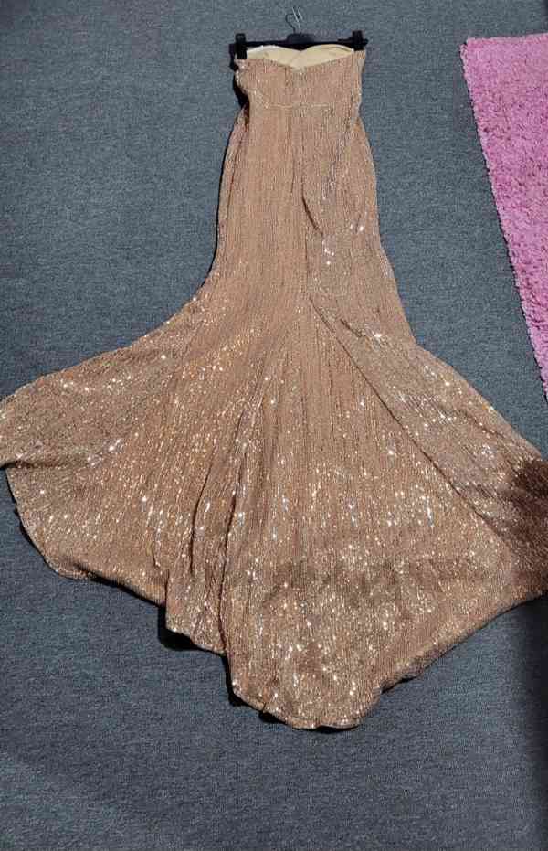 Šaty plesové růžovo zlaté - foto 6