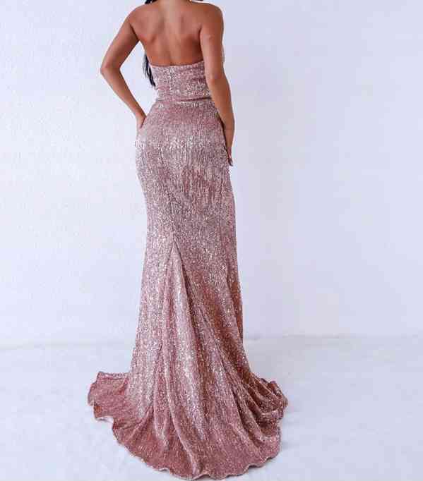 Šaty plesové růžovo zlaté - foto 4