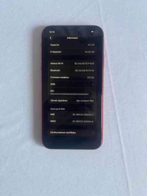 Apple iPhone 11 64GB Red – funkční, nefunkční Face ID, ba... - foto 2