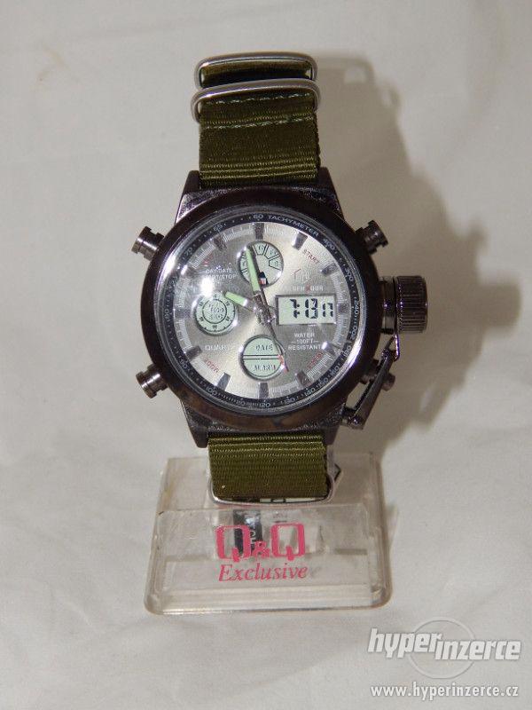 Masivní pánské  military hodinky s LCD displejem moderní pás - foto 4