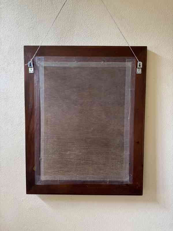 Zrcadlo - dřevěný rám obdelník - foto 3