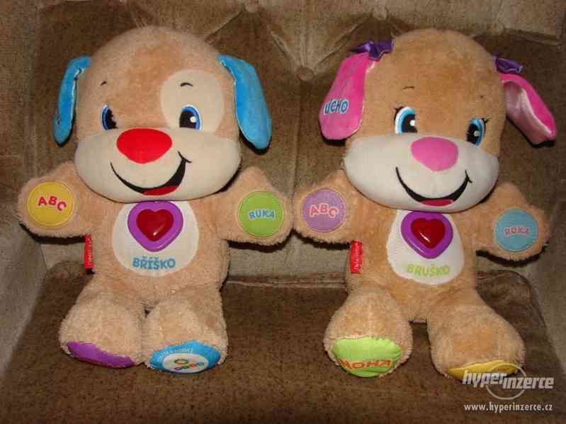 Mattel Fisher Price 2x mluvící pejsek čeština + slovenština