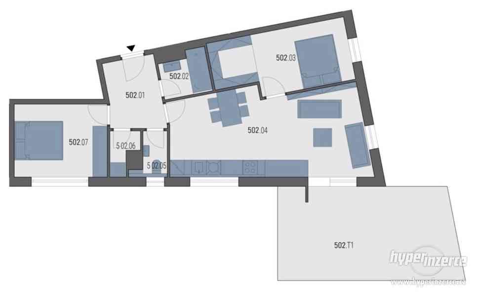 Prodej bytu 3+kk,  5 NP,  plocha 70.5 m2, terasa, Praha 9 - foto 4