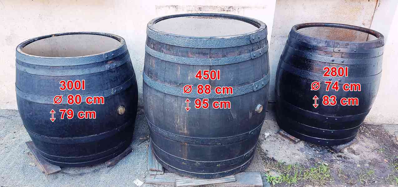 Prodám dřevěné sudy a kádě 100l - 2100l - foto 13