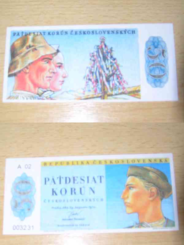RU,ČSSR , ČSR- nevydanné bankovky , návrhy oboustranná kopie - foto 3