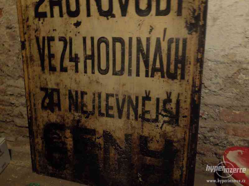 Jedinečná plechová cedule vyrobena na zakázku. Rok 1950 - foto 1