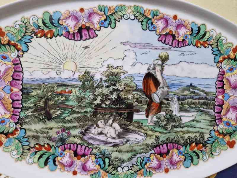 Luxusní obří tác podnos Jihočeské malovánky V. Podhrázský - foto 4