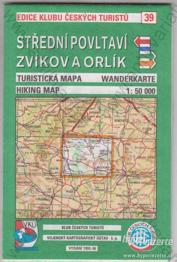Střední Povltaví, Zvíkov a Orlík Turistická mapa - foto 1