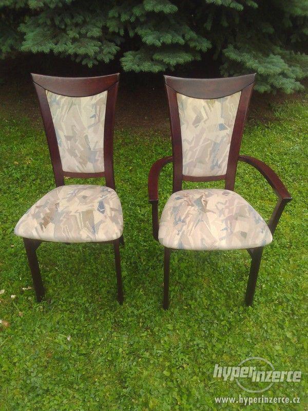 Prodám čalouněnou židli a čalouněnou židli  s područkami - foto 1