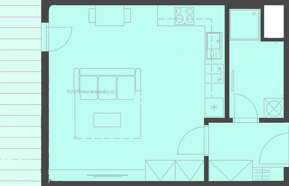 Pronajmu novostavbu 1+kk Brno, rezidence Svratka.  44 m2 - foto 4