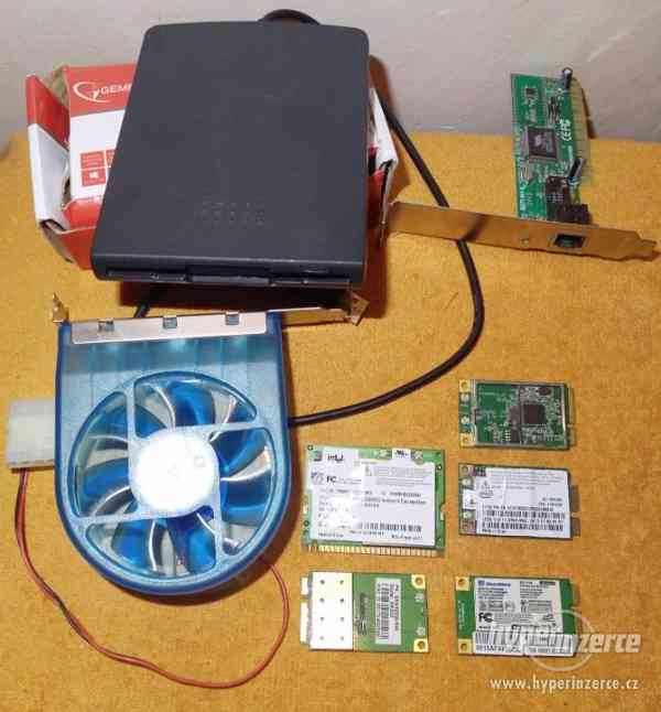 Wi-Fi karty pro ntb +USB floppy disk+síťová karta+ventilátor - foto 1