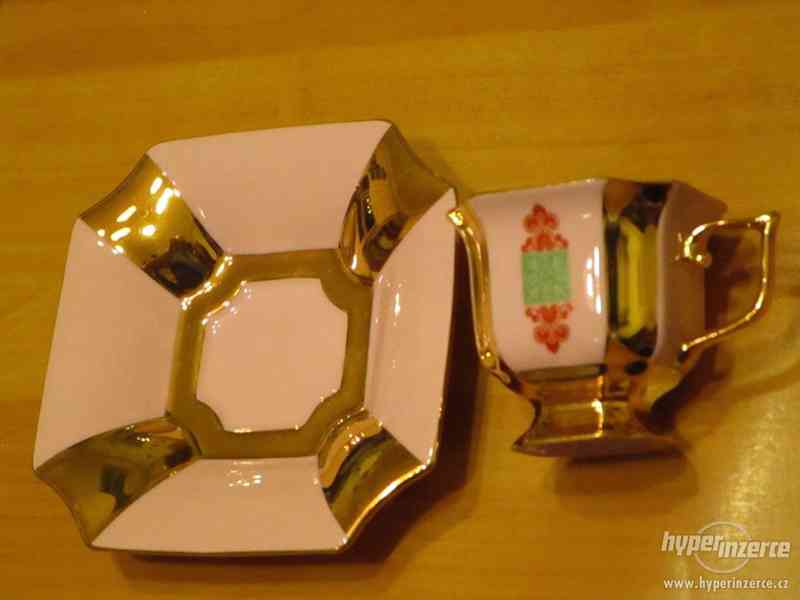 Nový designový šálek s podšálkem-růžový porcelán  - foto 3