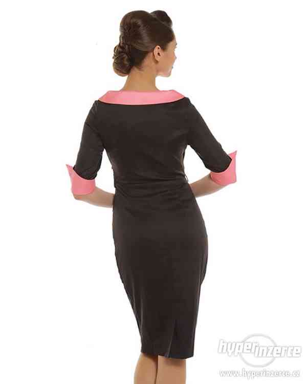 Šaty Lindy Bop Evadine Black & Pink - foto 2