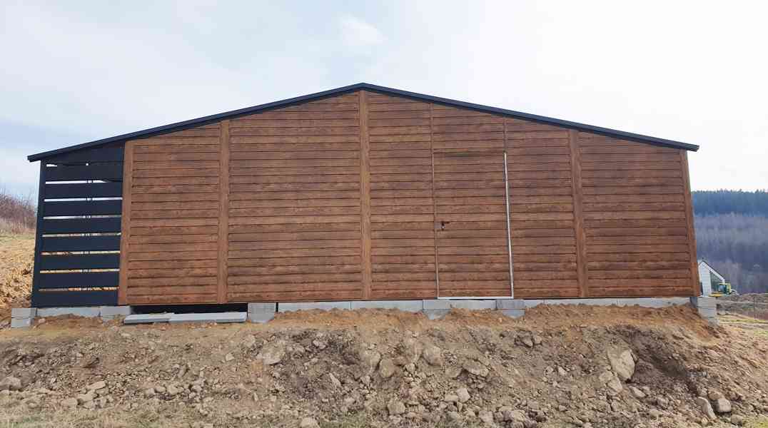 Plechová garáž 9x6 - přístřešek 1x6 - výklopná vrata - TS627 - foto 9