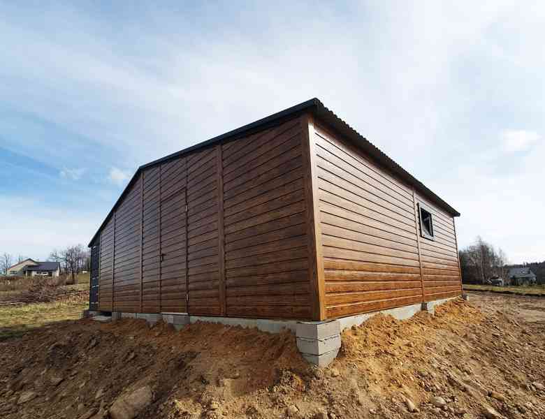 Plechová garáž 9x6 - přístřešek 1x6 - výklopná vrata - TS627 - foto 8
