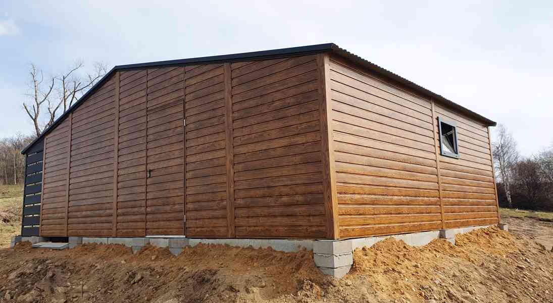 Plechová garáž 9x6 - přístřešek 1x6 - výklopná vrata - TS627 - foto 7