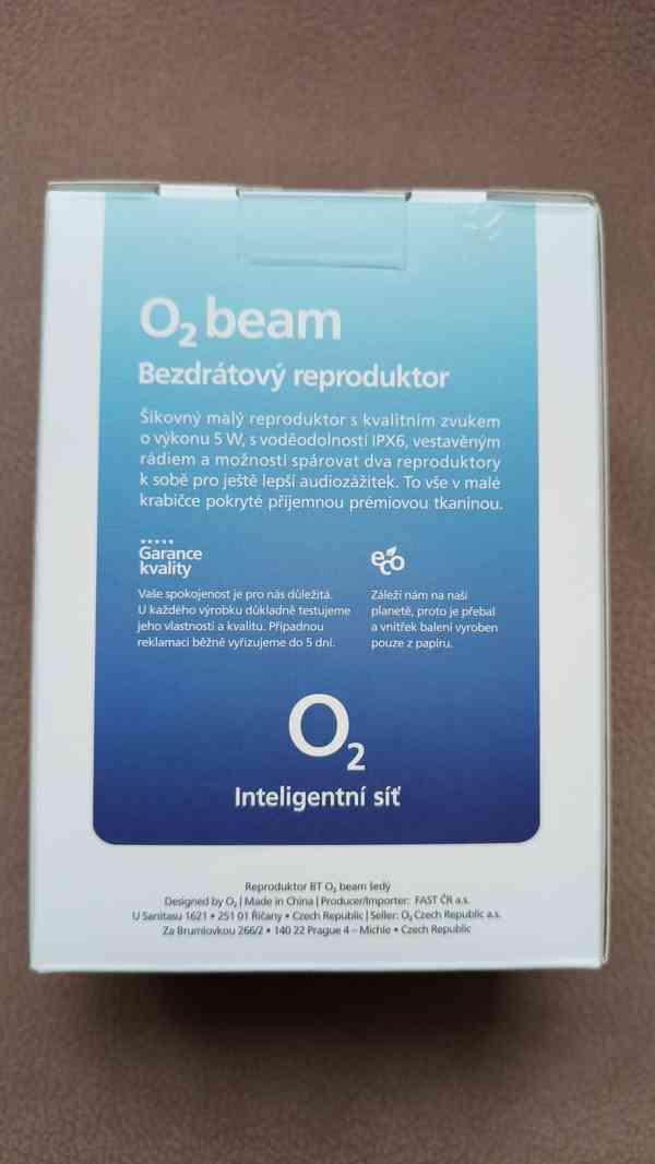 Bezdrátový reproduktor O2 beam, šedá barva - nerozbalený - foto 2