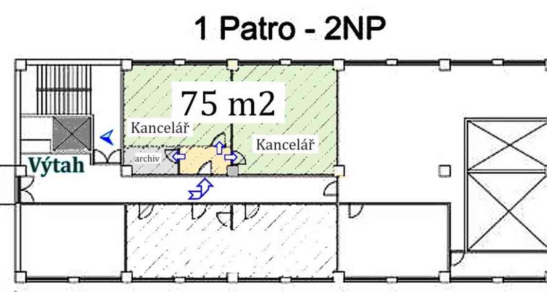 Nájem kanceláře 2 x 75 m2, patro,  Praha 10 Hostivař - foto 2