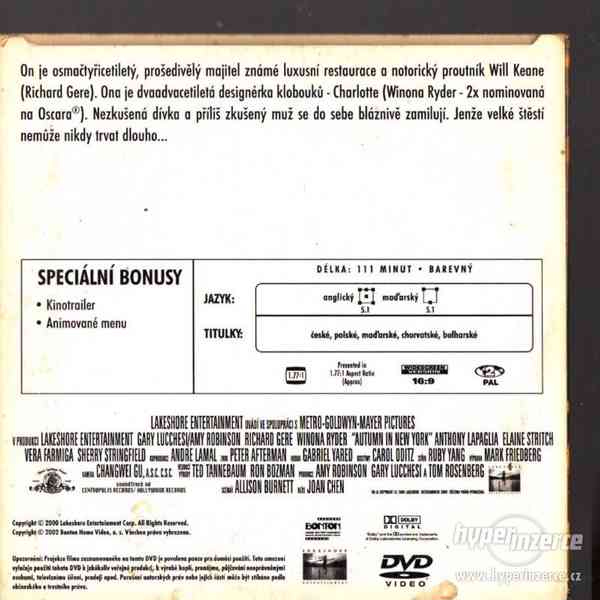 DVD FILM - Podzim v New Yorku / Autumn in New York - 2000 mě - foto 2