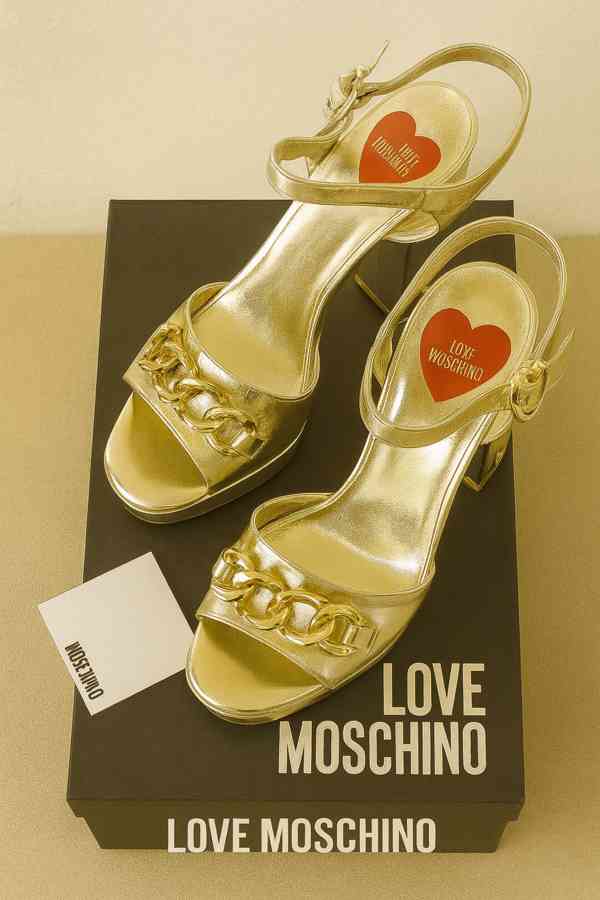 Originál Love Moschino zlaté sandály! - foto 3