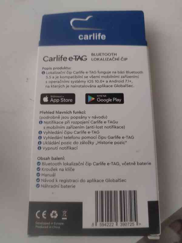 BLUETOOTH LOKALIZAČNÍ ČIP CARLIFE e-TAG - foto 2