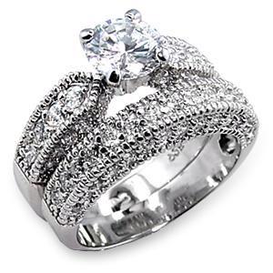 Snubní a zásnubní prsteny - set stříbrný - Stříbro 925 z USA - foto 1