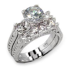 Snubní a zásnubní prsteny - set stříbrný - Stříbro 925 z USA - foto 4