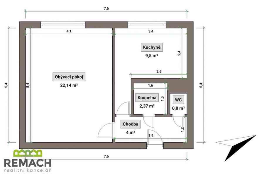 Prodej, byt 1+1, podlahová plocha 41,3 m2, Hluk, ulice Závodní - foto 6
