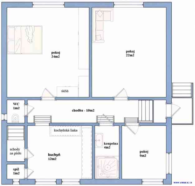 Pronájem rodinného domu 3+1 s garáží a zahradou, Praha 15 - foto 3